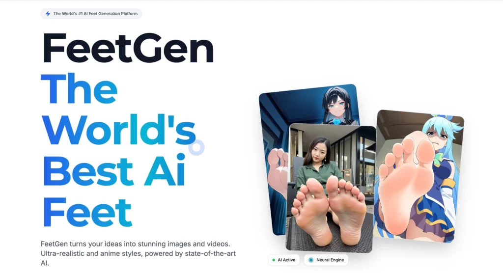 free ai feet generator screenshot of feetgen