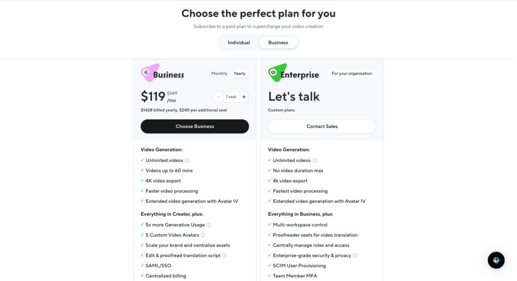 screenshot of heygen