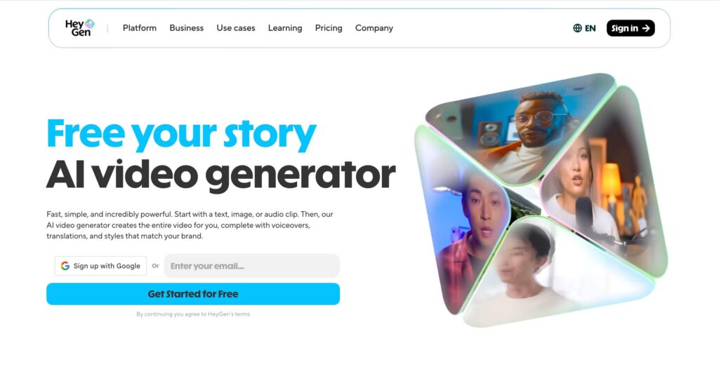 screenshot of heygen