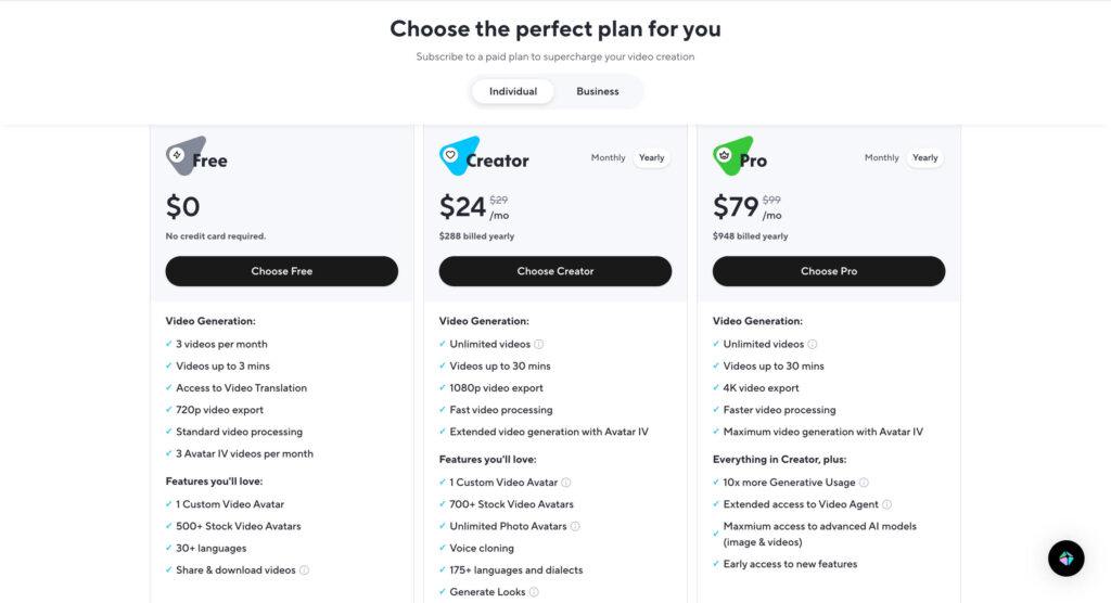 screenshot of heygen