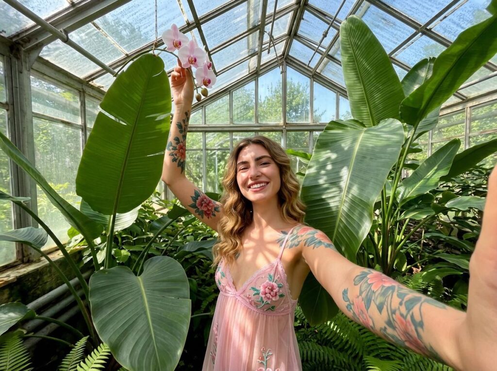 a selfie shot, wide angle, iphone style, no need to show the phone by weshop ai ai selfie generator.