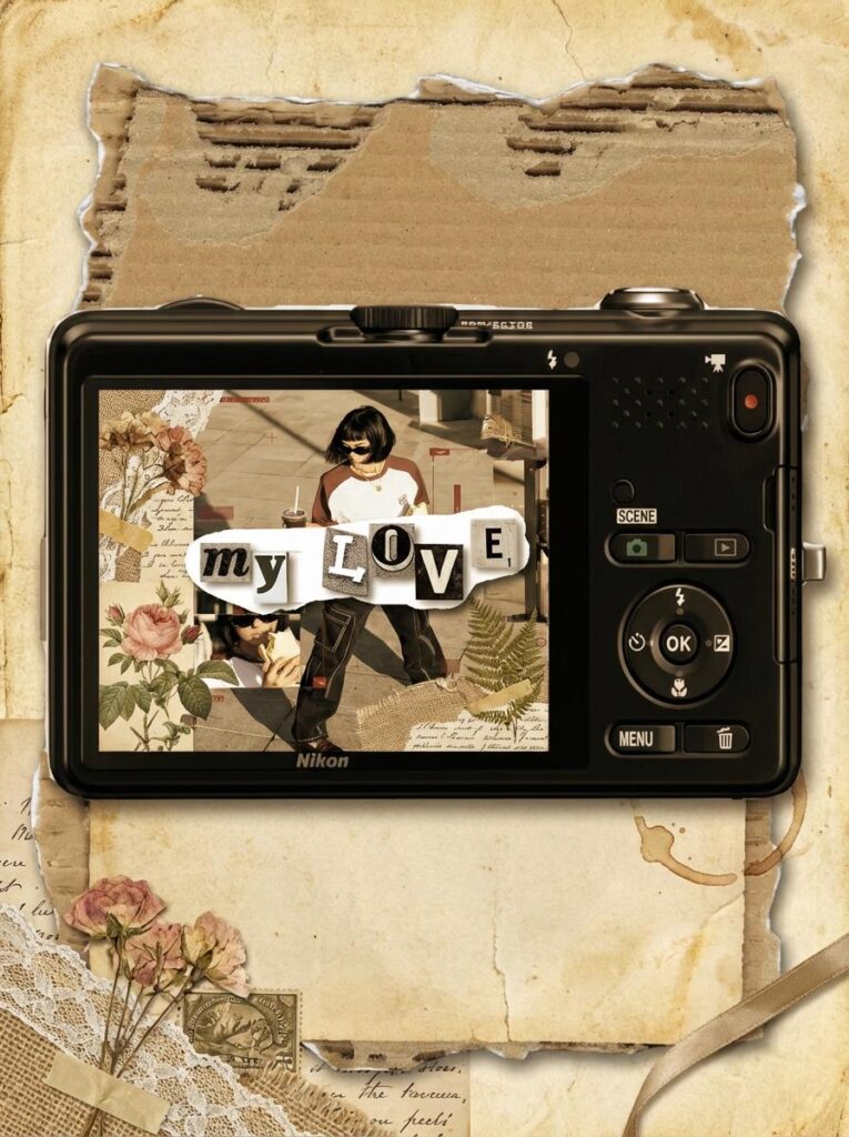 Antique magazine cutouts, faded sepia photographs, delicate 19th-century botanical illustrations, and elegant hand-drawn decorative motifs by weshop AI.