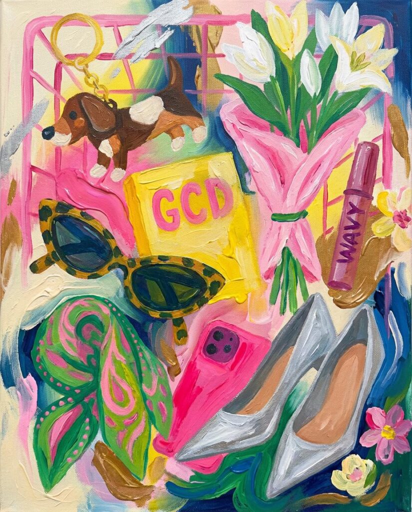 expressive brushstrokes, fluid shapes, and layered abstract forms to create a dynamic visual structure by weshop ai.