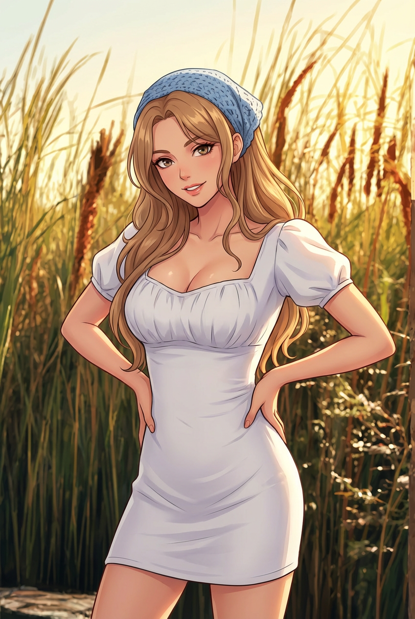 Anime girl portrait generated using WeShop AI Anime Image Converter in outdoor setting