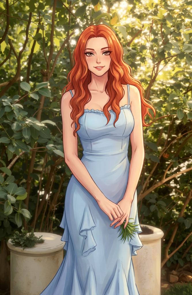 Task-77087035-1-4 – WeShop AI Blog Anime-style character with long red hair generated from photo using WeShop AI Anime Image Converter