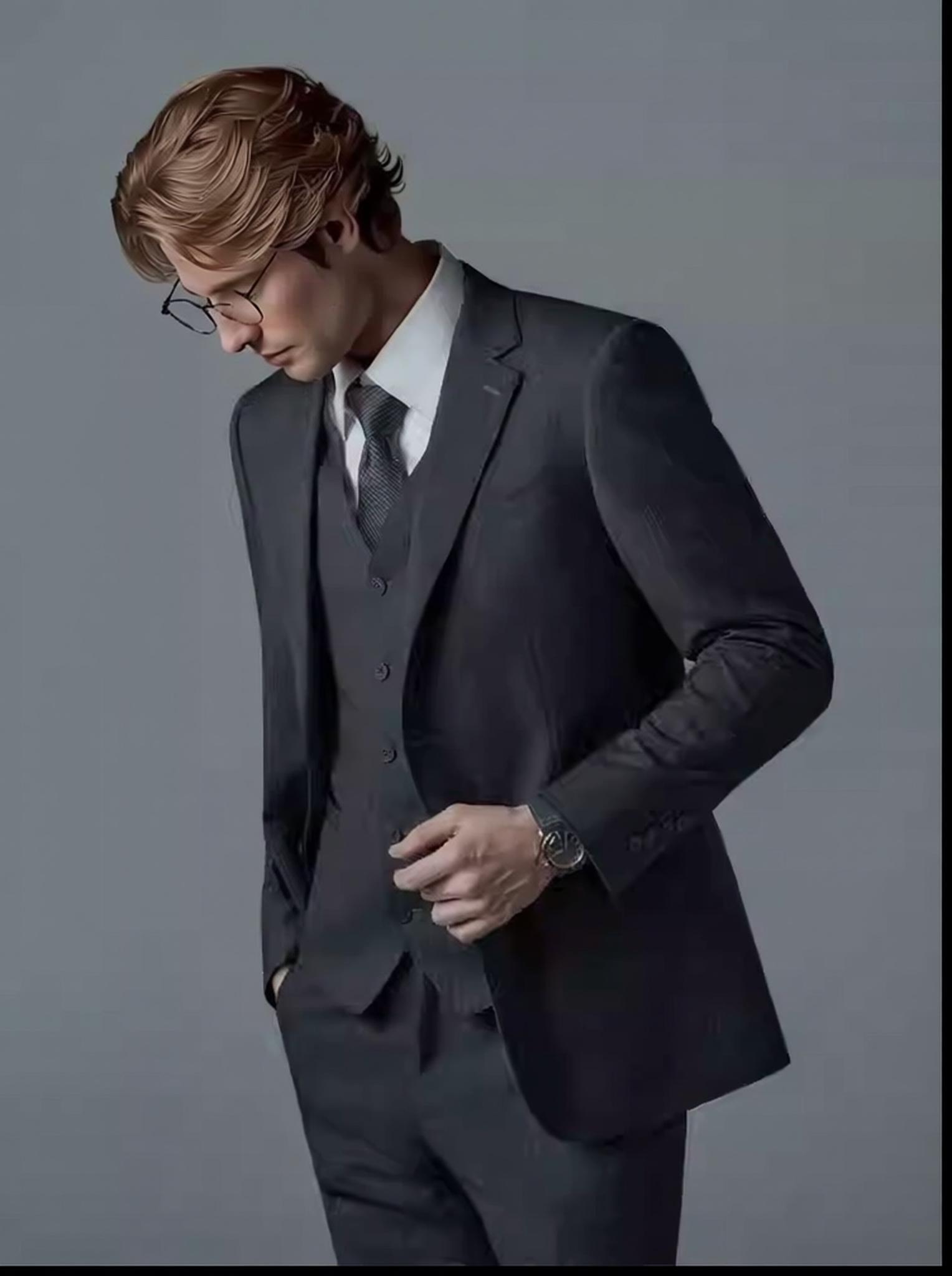 Men suit product flat-lay for AI model generation by WeShop AI