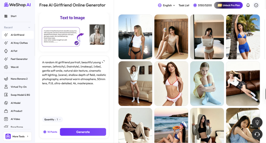 image-19 – WeShop AI Blog WeShop AI Free AI Girlfriend Online Generator interface showing templates and realistic AI girlfriend image generation workflow