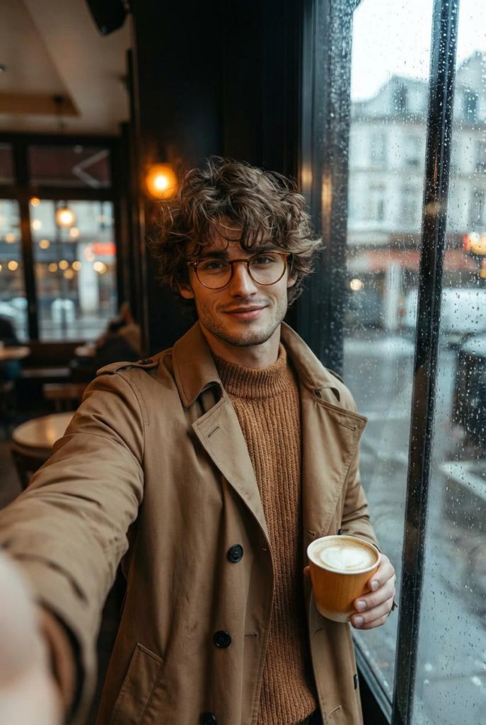 a selfie shot, wide angle, iphone style, no need to show the phone by weshop ai ai selfie generator.