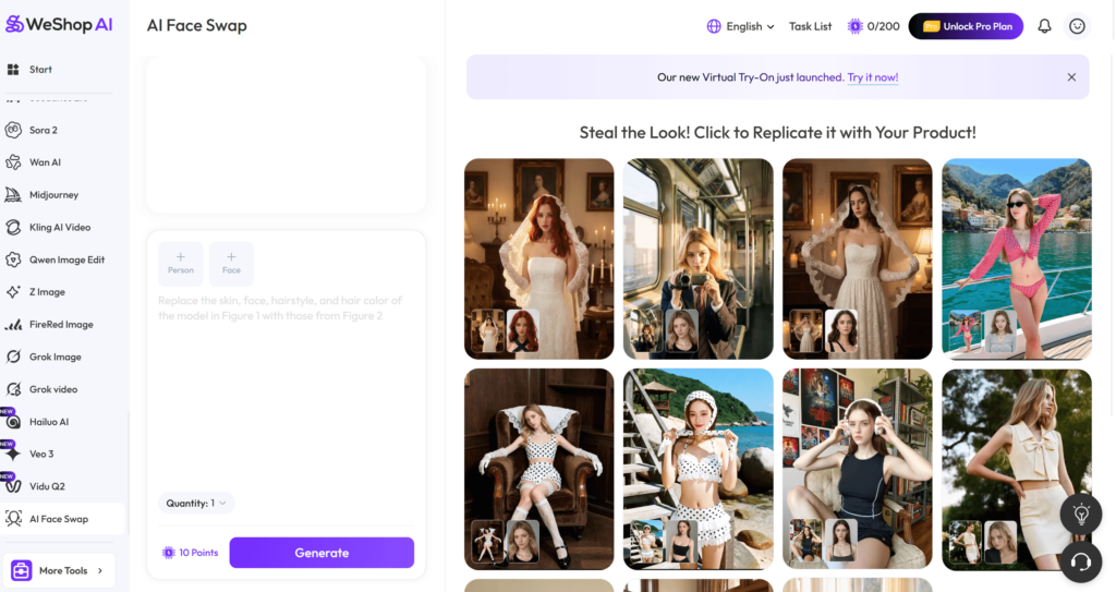 ai-fs-weshop – WeShop AI Blog The Weshop AI backend interface showing a variety of professional fashion templates, from bridal wear to swimwear, ready for AI model replacement.