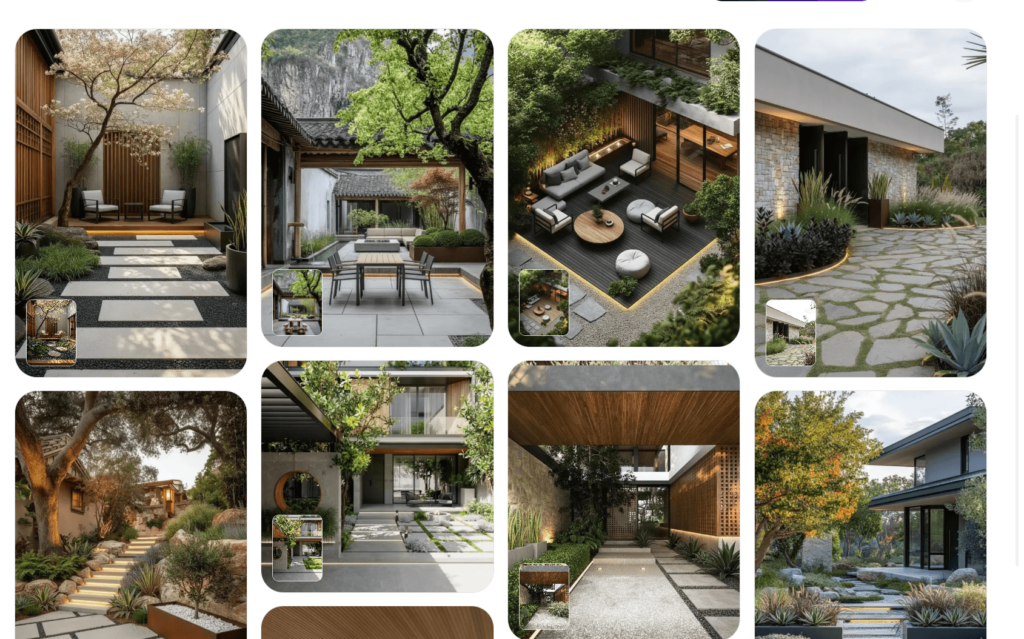 weshop-ai-landscape-design-styles-gallery-2026 – WeShop AI Blog A grid showcase of various outdoor garden styles generated by WeShop AI, including Zen, modern, and luxury layouts, demonstrating the versatility of the Free AI Landscape Design tool.