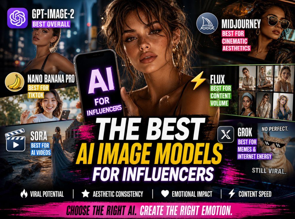 Task-89507622-11-1 – WeShop AI Blog A guide to the best AI image models for social media influencers, highlighting tools like Midjourney, Flux, and Nano Banana Pro based on their viral potential, aesthetic consistency, and content speed.