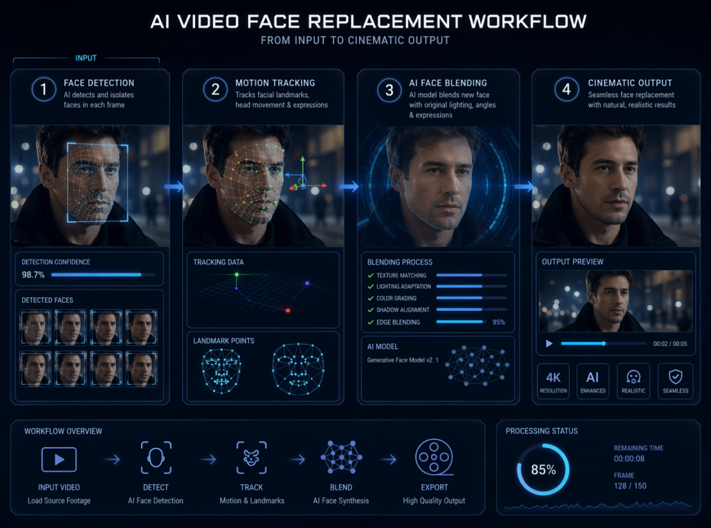 ai video face replacement workflow