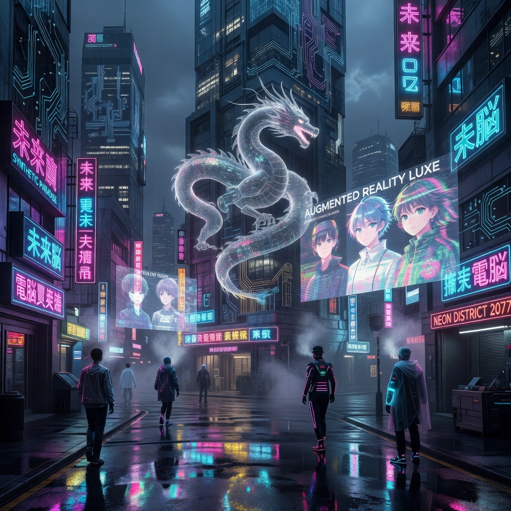 Cinematic cyberpunk artwork generated with Grok AI featuring futuristic neon city aesthetics