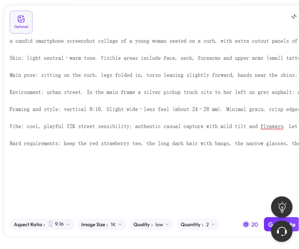 actual workspace screenshot of using AI to make an Instagram Photo Collage