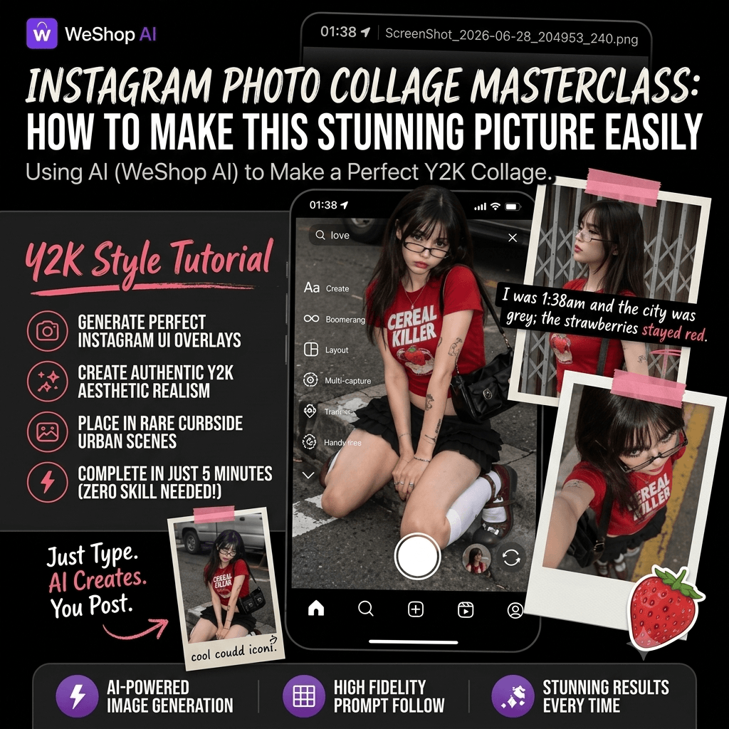 AI-Generated Y2K Instagram Photo Collage
