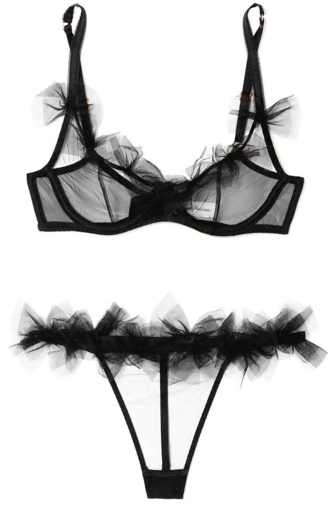 ling5 – WeShop AI Blog Black sheer lingerie set product image on a white background