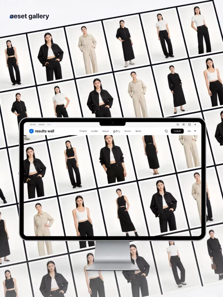 08de833c-f25d-4fed-9553-78b539d64984_960x1280png_preview – WeShop AI Blog AI Pose Generator ecommerce pose library showing multiple models, outfits, and reusable product photography poses in a gallery.