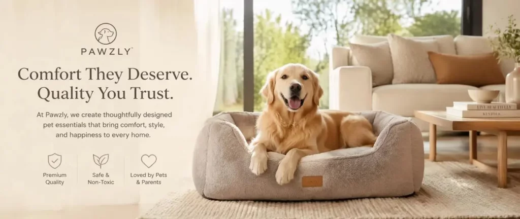 4d814847-eae3-4ddc-9e2a-9b8c74cae52b_1280x540png_preview – WeShop AI Blog Pet bed brand page showing consistent product messaging, benefits, and warm lifestyle photography