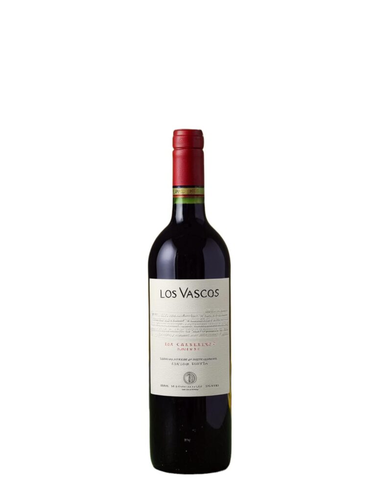 Red wine bottle isolated on a clean white background with its label and shape preserved.