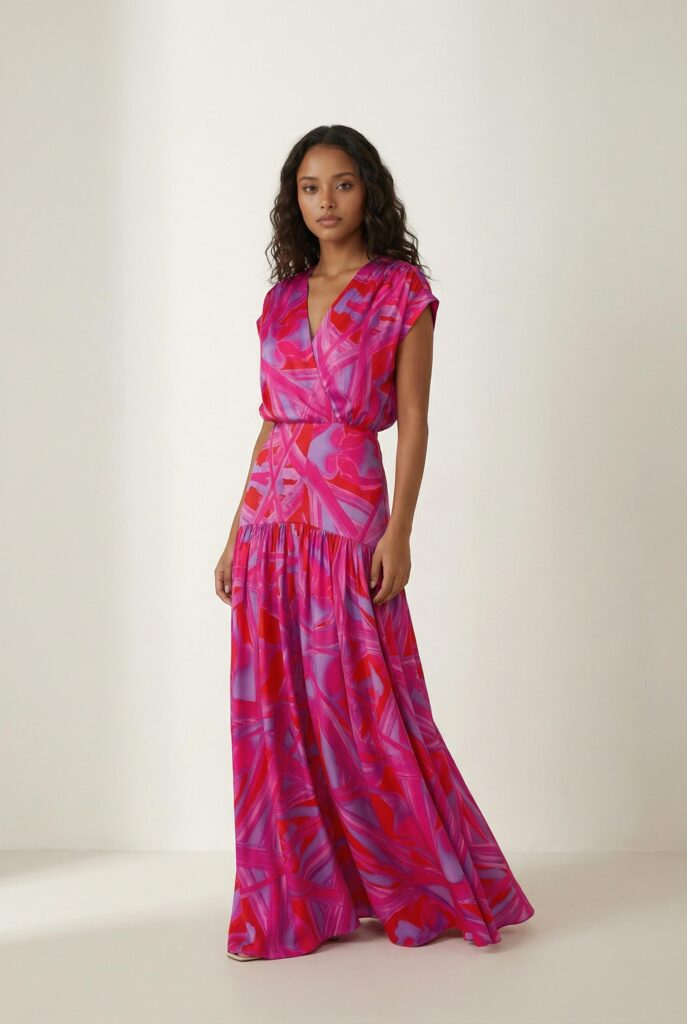 69a2eef52f21fd9405b714f7_final – WeShop AI Blog AI Virtual Try-On image showing a model wearing the same pink dress in a clean studio fashion setting