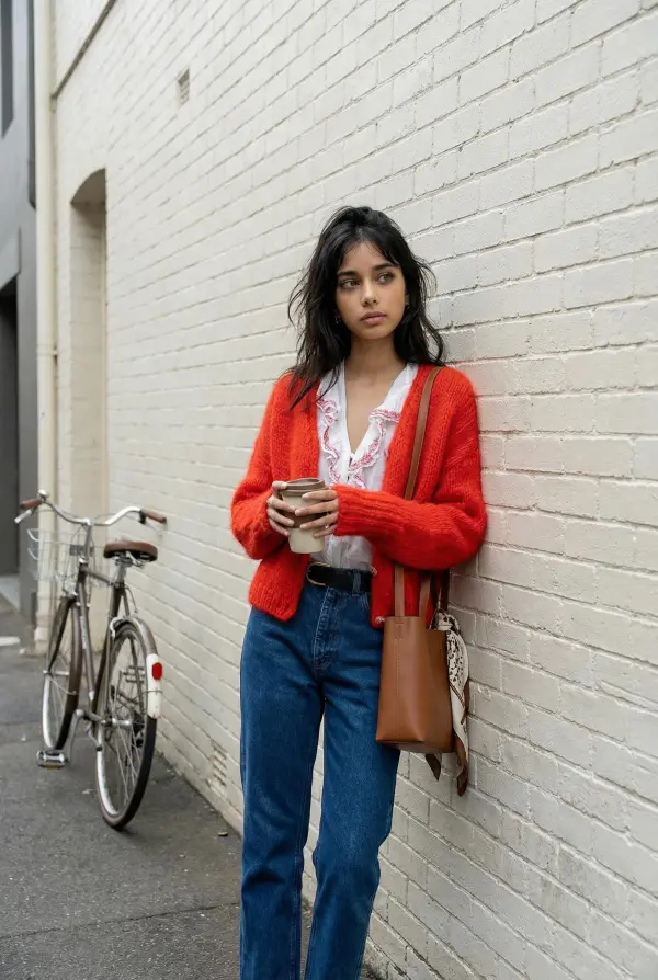904832f9-8e2f-4762-af75-8ca3937cd734_1696x2528png_width600 – WeShop AI Blog AI Virtual Try-On image showing a model wearing a red jacket in an urban fashion environment
