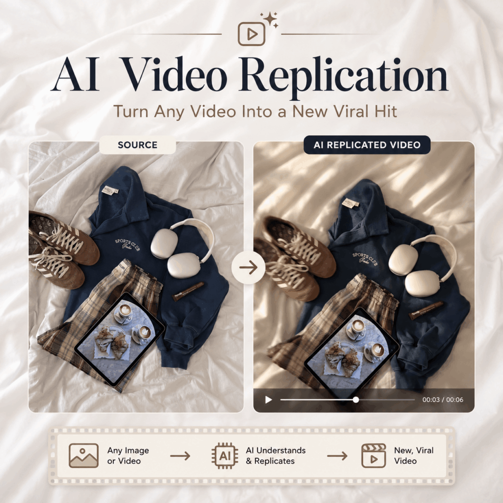 Original outfit photo used for AI Video Replication with a navy shirt, plaid pants, and accessories.