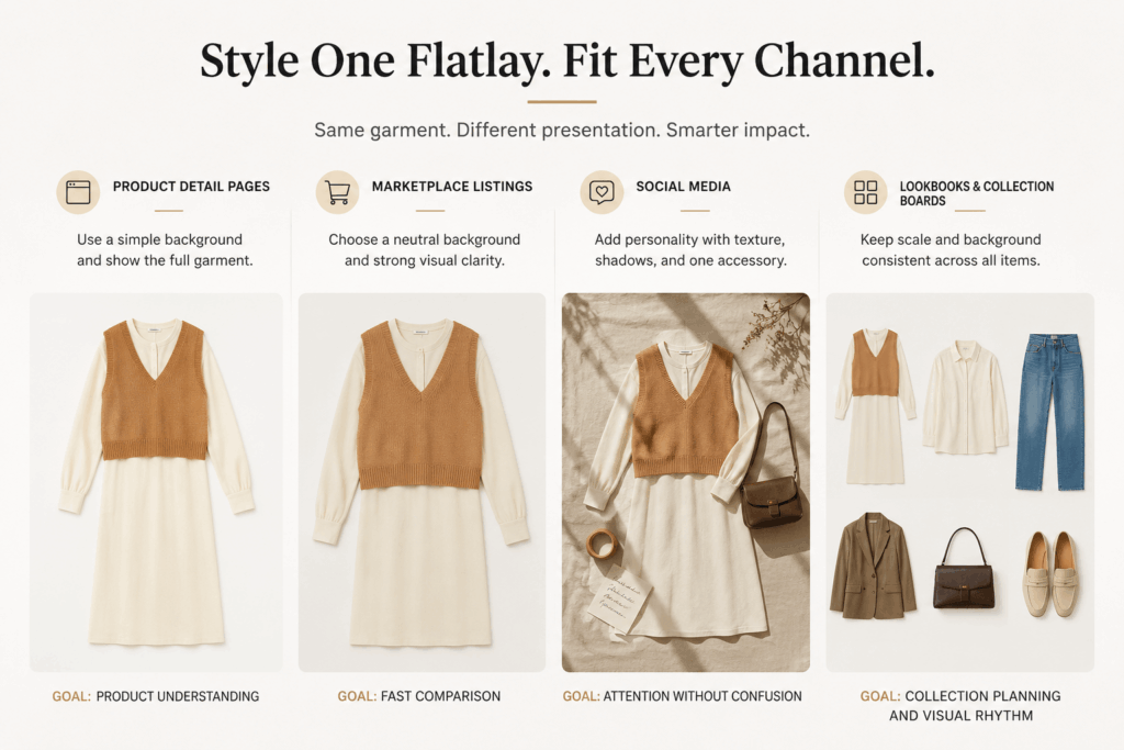 ChatGPT Image 2026年7月25日 01_23_09 1 – WeShop AI Blog AI Clothing Piece Generator flatlay adapted for product pages, marketplace listings, social media, and collection boards