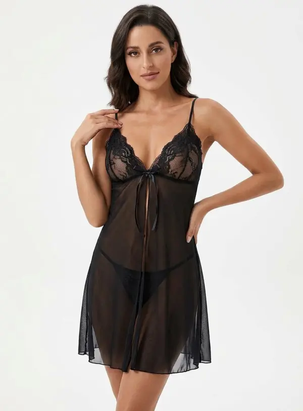 cbf26b74-0a80-44e6-b223-6216b75045c6_880x1192png_width600 – WeShop AI Blog Adult model wearing a black sheer lingerie slip in a clean white studio for an AI Lingerie Generator creative test.