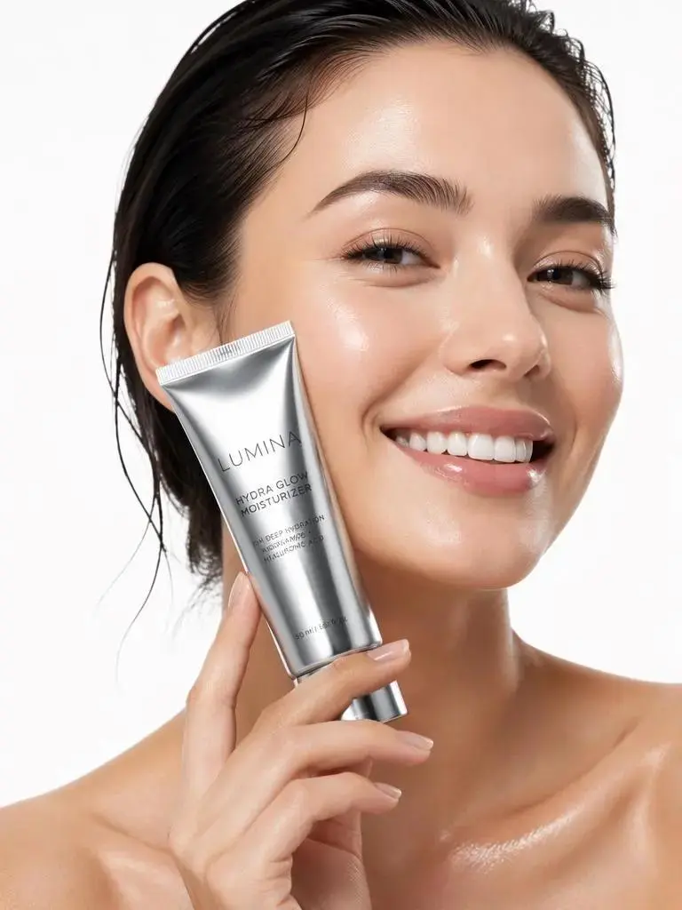 fsa – WeShop AI Blog Close-up portrait of a smiling woman holding a skincare tube