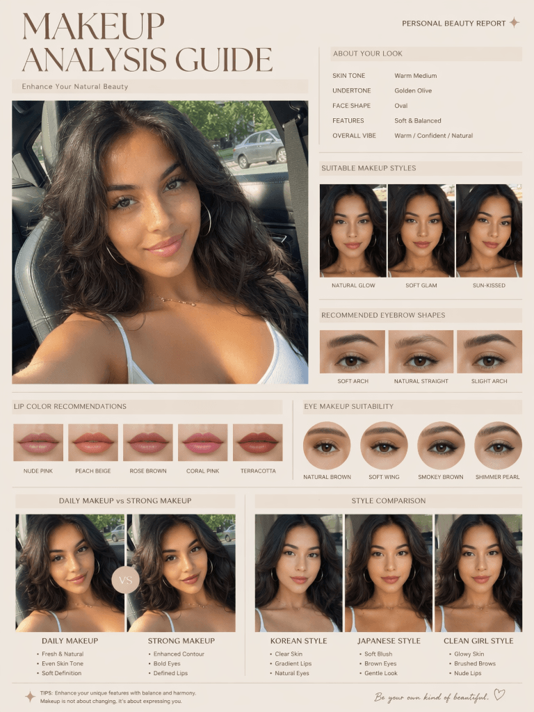 AI Facial Analysis Makeup Card