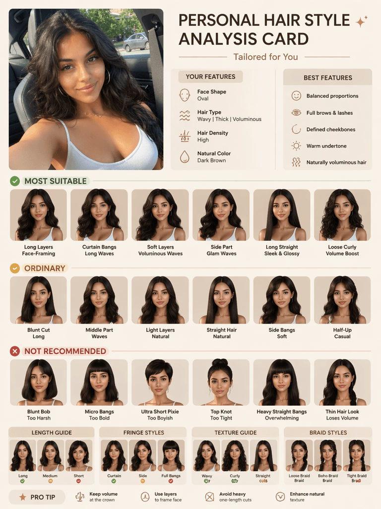 AI Facial Analysis Hairstyle Card