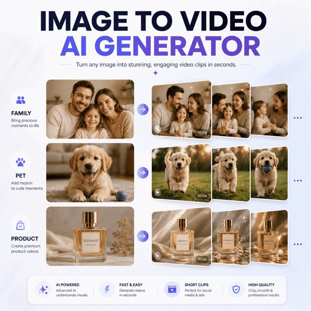 imq – WeShop AI Blog Image to Video AI Generator turning family, pet, and product photos into short video sequences.