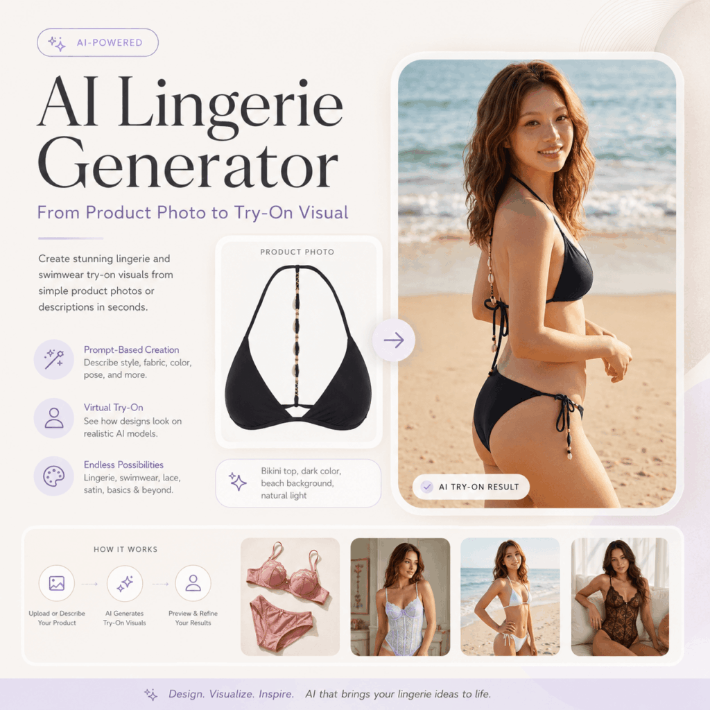 AI Lingerie Generator for Product Try-On Visuals – WeShop AI Blog AI Lingerie Generator blog hero showing product-to-try-on visual creation.