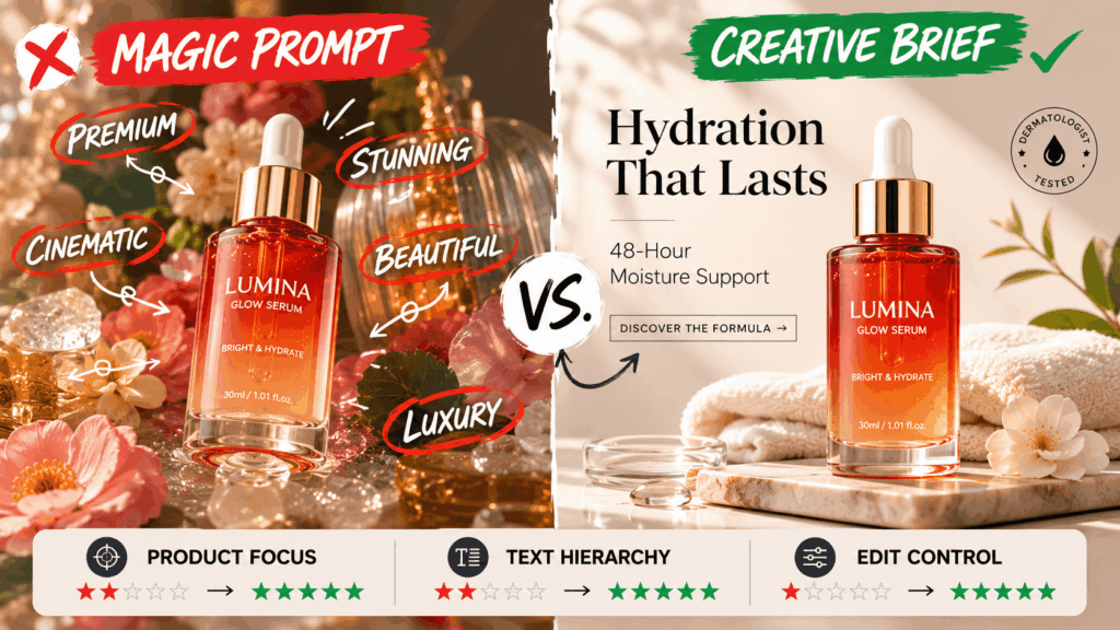 sdrw – WeShop AI Blog Magic prompt and creative brief comparison for Seedream 5.0 Pro prompts