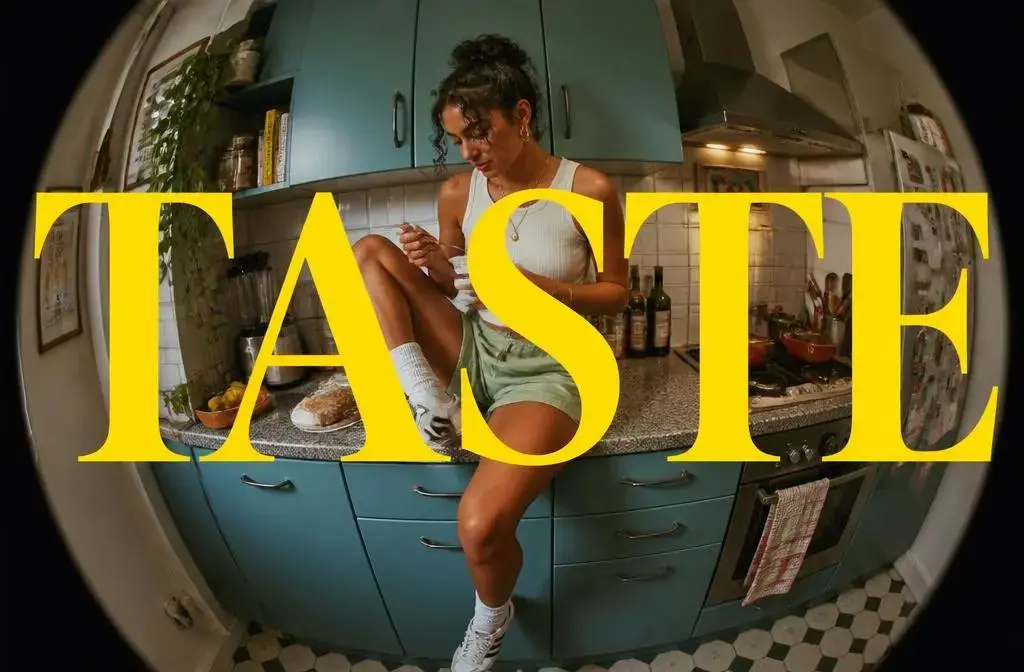 ytr – WeShop AI Blog Taste cooking channel banner featuring a creator inside a colorful kitchen